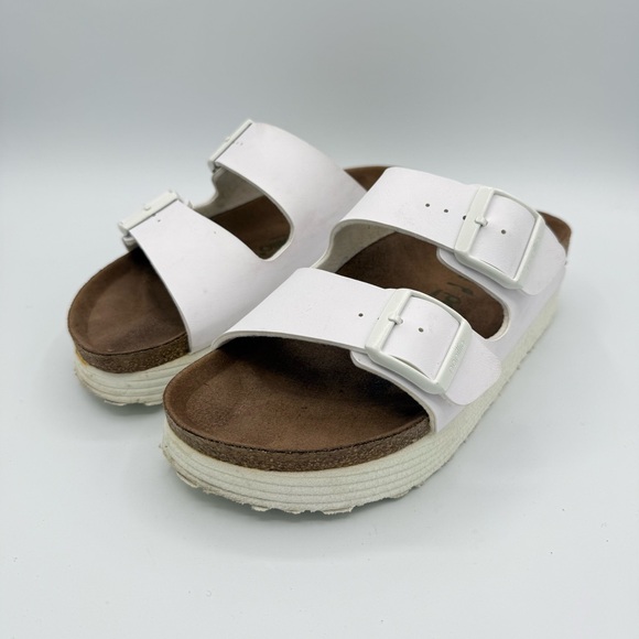 Birkenstock Papillio Platform Arizona Sandals Size 38 White - Picture 9 of 16